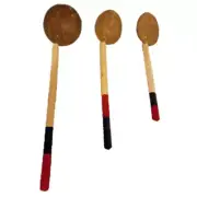 3 pcs of Coconut Shell spoons Natural Handmade Eco Friendly Kitchen Tools Ceylon