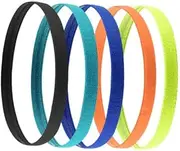 [Jinlaili] Sports Headband for Kids, 5 Colours Elastic Sports Hairbands, Football Headbands for Boys and Girls, Sports Headband Women, Thin Sports Headband Non Slip for Running Workout Fitness