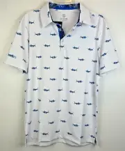 Scales Mens Polo S Blue Fishing Outdoors Golf Nautical Swordfish Vacation Read