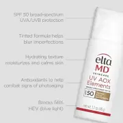 EltaMD UV AOX Elements Tinted Mineral Face Sunscreen restore premature aging NEW