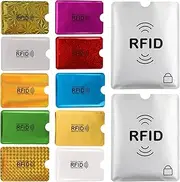 Aigee 28 RFID Blocking Sleeves (24 Credit Card Holders in 12 Colors & 4 Passport Protectors), Identity Theft Protection Secure Clear Plastic Sleeve for Credit Cards, Debit Card, 2pcs