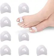 Hallux Toe Separator, Toe Caps, 8 Gel Toe Separators for Hallux Valgus Correction, Silicone Toe Separator, Small Toe, for Overlapping Toes, Hammer Toes, Pain Relief, Transparent