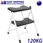 2 Step Ladder Folding Step Stool w/Anti Slip Safety Tread Home Kitchen 120KG AU