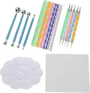 Painting Tools,20Pcs Mandala Dotting Tools Set DIY Art Rock Dot Stencil Tray Painting Accessories