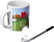 Kikkerland Golf Coffee Mug | Dad Gifts & Dad | Golf & Dad Mug | Funny Mug & Coffee Cup for Dad | Fun Golf Game for Desk | Includes Golf Putter Pen & Golf Ball