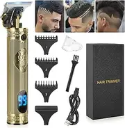 SHAVINGFUN Hair Clippers for Men, Professional Electric Haircut Kit，Zero Gapped Beard Trimmer Cordless Rechargeable T-Bladeds Outliner Grooming Baldheaded Clipper With LCD Display for Home and Barber (01)
