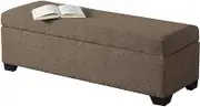 Safety Folding Storage Modern Simplicity Removable Fabric Change Shoe Bench Large Capacity Storage Bed end Stool Bearing Weight 150kg 120x40x40cm Ottomans (Color : Brown) (Brown)