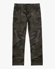 New NWT RVCA Boys Weekday Stretch Pants Straight Leg Fit Pockets Camo Size 26