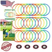 15-Inch Multicolored Agility Rings - Durable Training Hoops for All Athletes