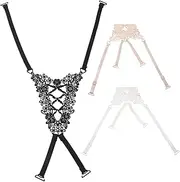 [NIYANGLE] 3pcs Adjustable Anti-skid Straps Removable Lace Shoulder Straps for Backless Tops Elastic and Design and Skin Tone