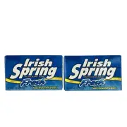 Vintage Lot Of (2) Irish Spring Fresh Waterfall Clean Deodorant Soap 4.5 Oz NOS