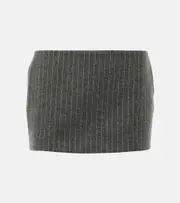 [Alex Perry] Alex Perry Pinstripe low-rise miniskirt AU 16 grey