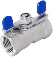 Butterfly Handle 1/4'' - 1'' BSP Female Thread 304 Stainless Steel Ball Valves SS304 Threaded 1Pc Type 2 Ways Valve ERBER (Color : 3/8", Size : BSP Thread)