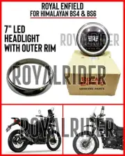 Fits Royal Enfield Himalayan BS4 & BS6 7'' LED Headlight with Outer Rim