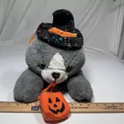 MTY Intl Large Witch Grey Kitty Cat Halloween Plush 22"