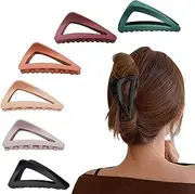 Hair Claw Clips Girls Women Nonslip French Matte Claw Clip for Thin Hair Curly Straight Long Hair - 6 Packs / Set