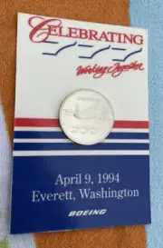 New Boeing Triple 7 airplane 777 April 9 1994 Everett WA Commemorative Coin