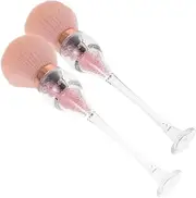 BESTYASH 2pcs Nail Dust Brush Nail Dust Collector Powder Cleaning Brush Nail Clean up Brush Manicure Brush Powder Removal Brush Nail Dust Cleaner Brush Manicure Dust Remover Pink Fiber Wool