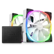 NZXT Aer RGB 2 140mm Fans With RGB & Fan Controller Twin Starter Pack - Matte White [HF-2814C-DW]