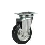 4英寸中重型日式物流用鍍鋅支架鋼芯橡膠萬向腳輪