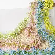 1 Bundle Artificial Hanging Vine Garland, Dense Plastic Gypsophila Wall Hanging Plant, Fake Flower Vine for Wedding Arch, Home Garden Party Decoration