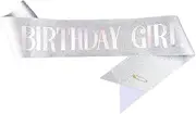 [Guqqeuc] Glitter Birthday Girl Sash for Women Girls Happy Bday Party Supplies 18th 16th 21st Year Old Sashes for Women