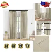 Modern Sand Textured Linen Curtains - Light Filtering, 40x108, Eco-Friendly