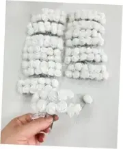 Rikyo 144pcs Mini Artificial Rose Flower Heads and Soft Stem,25mm PE Tiny White