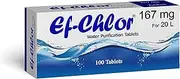 [Ef-Chlor] 167 mg Water Purification Tablets/NaDCC Tablet / 100 Tablets Pack/Rapidly Effective Against Bacteria, Viruses, and Spores/Purifies 20 Liters of Drinking Water per Tablet