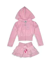 Lola + The Boys Girls' Margot Velour Hoodie & Ruffled Skirt Set - Little Kid, Big Kid