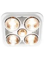 Thermalite 3 in 1 Bathroom Heater In White With 4x275W Heat Lamps,Fans,Beacon Lighting