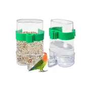 2Pcs Bird Feeders Automatic Parrot Feeder Drinker Seed Food Container