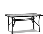 ALFORDSON Outdoor Dining Table Rectangle, Garden Patio Furniture with Patio Desk for Outdoor Chairs, Indoor Bar Table for Patio, Garden, Lawn, Balcony and Swimming Pool Side, 120 * 70 * 70cm, Black