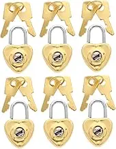 COMNESTBI 6Sets Small Heart Cute Padlock Charming Heart Shaped Locks for Jewelry Diaries and Bags Mini Padlocks with Keys for Use Portable and Reliable Security