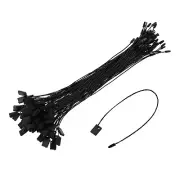 500Pcs Nylon Hang Tag String 6.7" Snap Lock Pins Loop Price Tag Black
