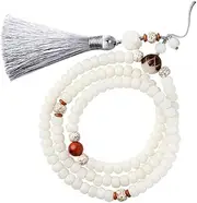 ARTSEWPLY 1Pc White Jade Beaded Mobile Phone Strap Vintage Wrist Rope for Secure Outdoor Use Durable and Comfortable Hanging for Preventing Loss Damage