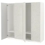 PAX / MISTUDDEN wardrobe combination, white/grey patterned, 200x60x201 cm