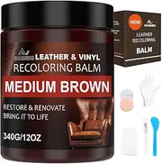 SHABEIBEI Leather Scratch Repair Balm-Leather Color Restorer for Couches Leather Scratch Remover for Carseat Boots Leather Couch Scratch Repair for Couches Leather Couch Paint (Medium Brown)