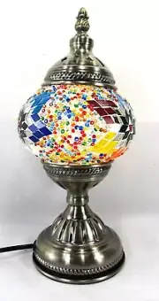 Mosaic crackle Glass globe Lamp 12x5 1/2" #9