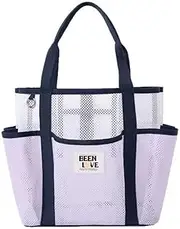 [Lyoveu] M-T1 Breathable Mesh Beach Tote Bag with Pockets,Travel Organizer for Pool, Cruise & Family Picnic Vacation, Lightweight Essentials Beach Bag for Women Seaside Outings