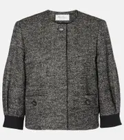 [Max Mara] Max Mara Gattini chevron bouclé jacket UK 16 black