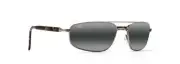 Maui Jim Men's Kahuna Rectangular Sunglasses, Gunmetal/Neutral Grey, Medium