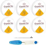 Elastic Bracelet String Cord, AOMZKOL 6 Rolls 0.4mm, 0.5mm, 0.6mm, 0.7mm, 0.8mm, 1mm Crystal Clear Stretchy Elastic Bead String for Bracelets, Jewelry Making and Clay Pony Seed Stone Beads Beading