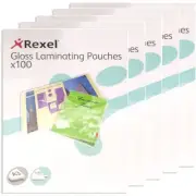 NEW 5 Pack Rexel Laminating Pouch 75 Micron A3 Clear 100 Sheets Pouches BULK