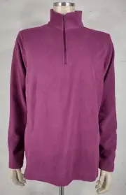 NWT Lands' End purple 1/4 zip pullover fleece pullover sweatshirt ladies Medium