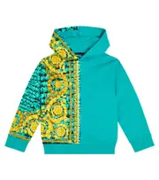 [Versace Kids] Versace Kids Baroccodile cotton jersey hoodie Y 4 blue