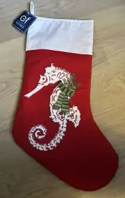 Coastal Christmas-C & F Home Applique Stocking-Seahorse-NWT
