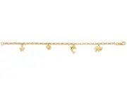Bevilles Charm Bracelet 9ct Yellow Gold Infusion 16cm
