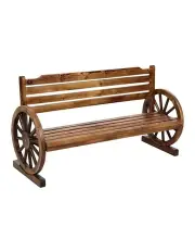 [Gardeon] Wooden 3 Seat Wagon Chair in Brown