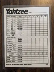 Yahtzee board game replacement score cards pack of 4